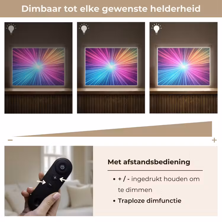 Abstract - Light - Burst - Modern - Colorful Light Box met batterij (Wandlamp) middel -USP_dimbaarNL