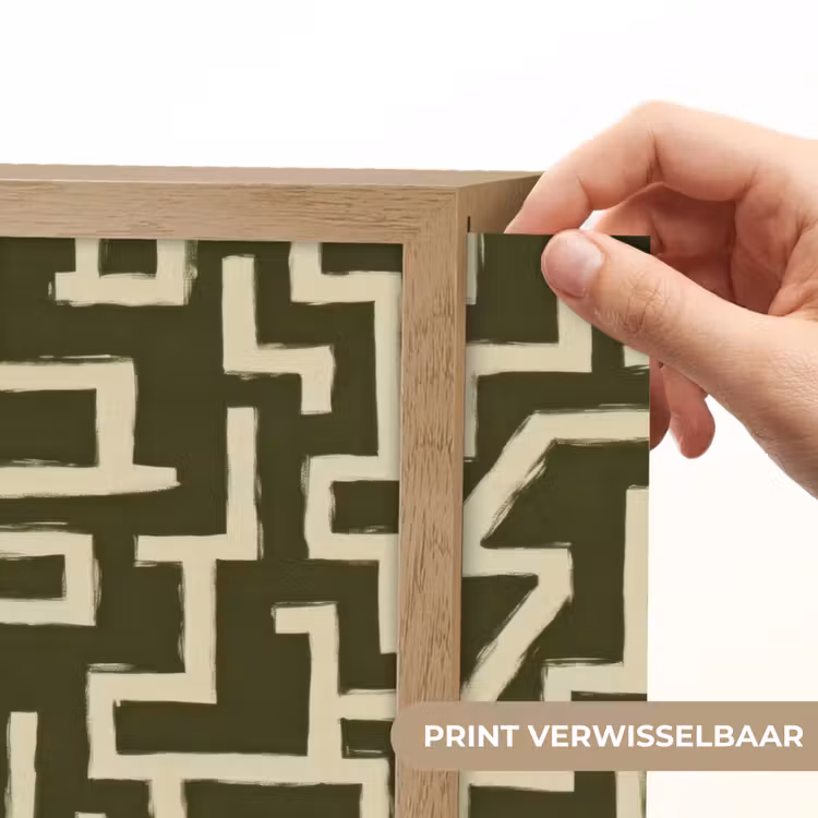 Abstract - Lijnen - Groen Light Box met batterij (Wandlamp) middel 907 -USP_websiteprintNL