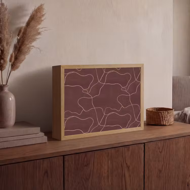 Abstract - Modern - Bruin Light Box met batterij (Wandlamp) middel 907 -sfeer2