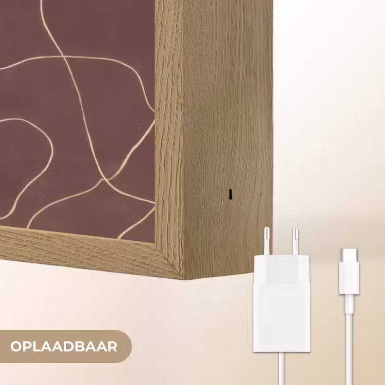 Abstract - Modern - Bruin Light Box met batterij (Wandlamp) middel 907 -USP_websiteoplaadbaarNL