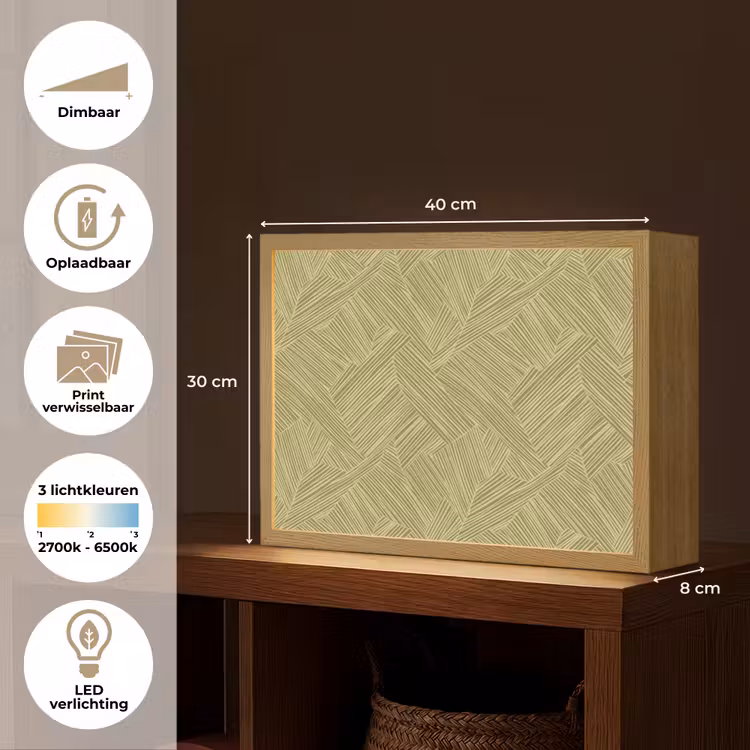 Abstract - Modern - Groen Light Box met batterij (Wandlamp) middel 907 -USP_websiteoverzichtNL