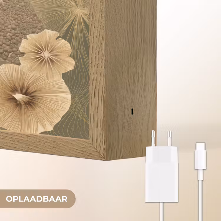 Abstract - Modern - Groen Light Box met batterij (Wandlamp) middel 907 -USP_websiteoplaadbaarNL