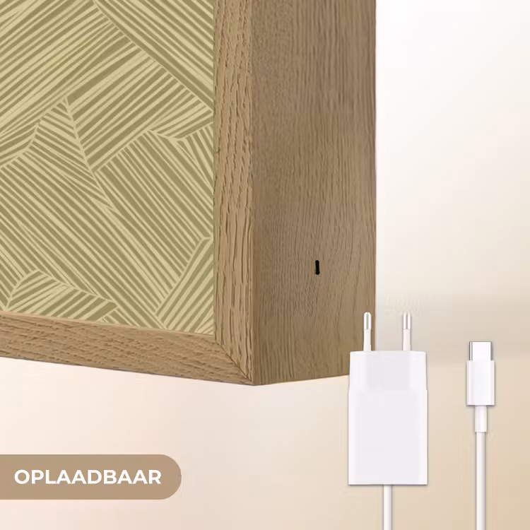 Abstract - Modern - Groen Light Box met batterij (Wandlamp) middel 907 -USP_websiteoplaadbaarNL