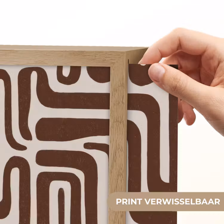 Abstract - Patroon - Bruin Light Box met batterij (Wandlamp) middel 907 -USP_websiteprintNL