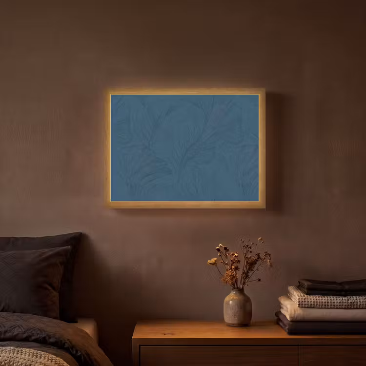 Abstract - Patroon - Donkerblauw - Elegant Light Box met batterij (Wandlamp) middel 907 -sfeer4