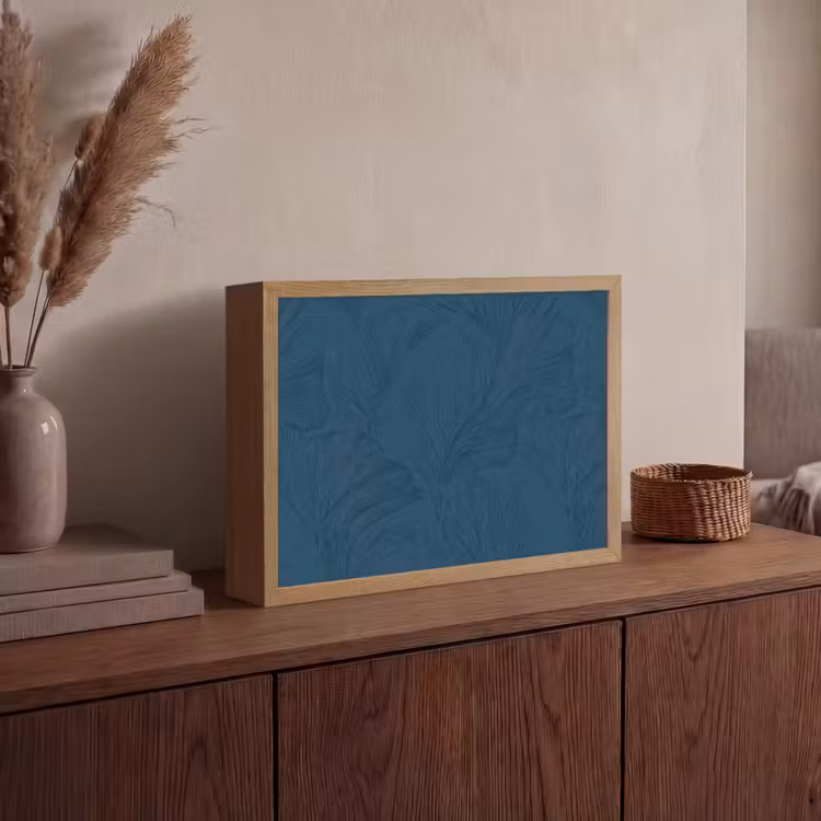 Abstract - Patroon - Donkerblauw - Elegant Light Box met batterij (Wandlamp) middel 907 -sfeer2