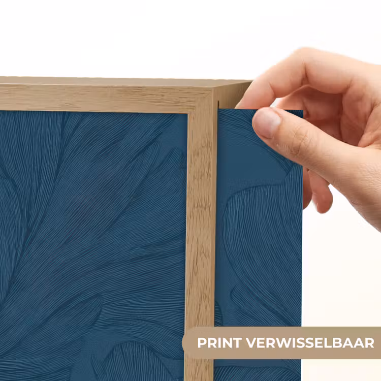 Abstract - Patroon - Donkerblauw - Elegant Light Box met batterij (Wandlamp) middel 907 -USP_websiteprintNL