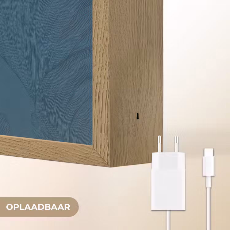 Abstract - Patroon - Donkerblauw - Elegant Light Box met batterij (Wandlamp) middel 907 -USP_websiteoplaadbaarNL