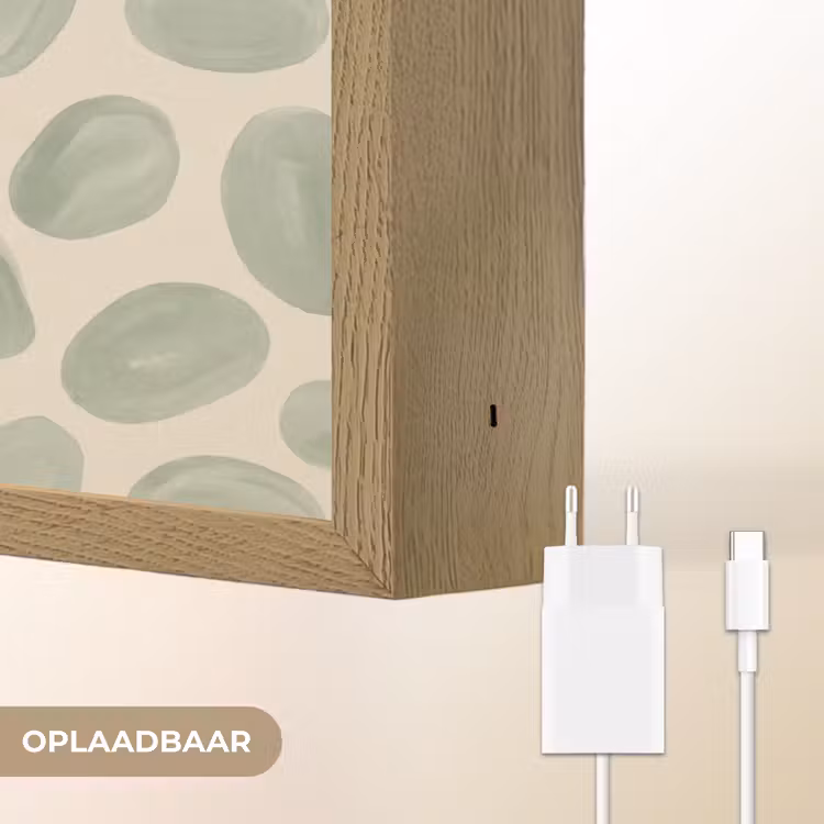 Abstract - Patroon - Organisch - Groen - Modern Light Box met batterij (Wandlamp) middel -USP_websiteoplaadbaarNL
