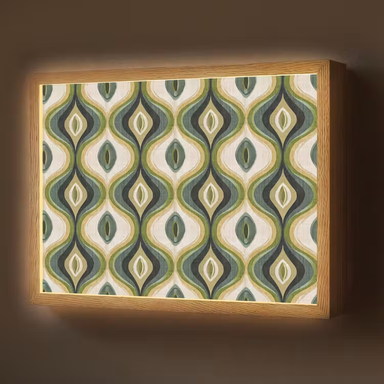 Abstract - Ritmisch - Groen Light Box met batterij (Wandlamp) middel 907 -z3d_website