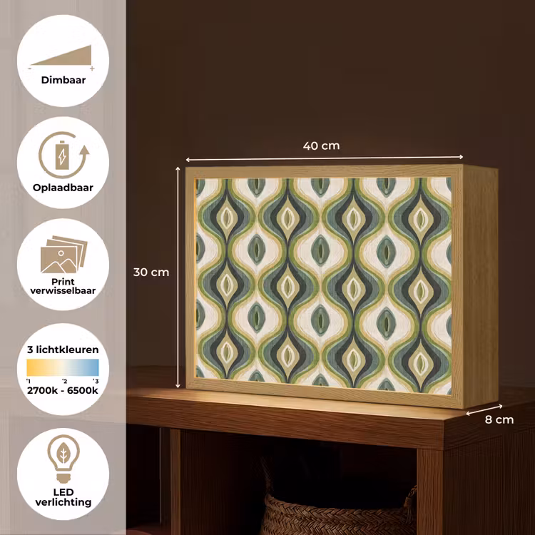 Abstract - Ritmisch - Groen Light Box met batterij (Wandlamp) middel 907 -USP_websiteoverzichtNL