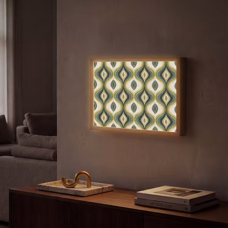 Abstract - Ritmisch - Groen Light Box met batterij (Wandlamp) middel 907 -sfeer1