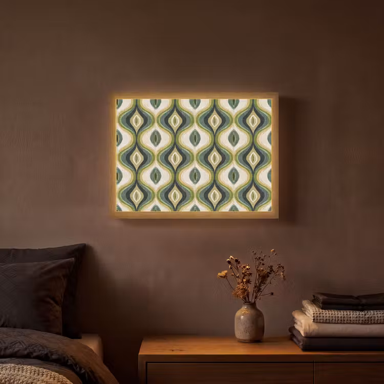 Abstract - Ritmisch - Groen Light Box met batterij (Wandlamp) middel 907 -sfeer4