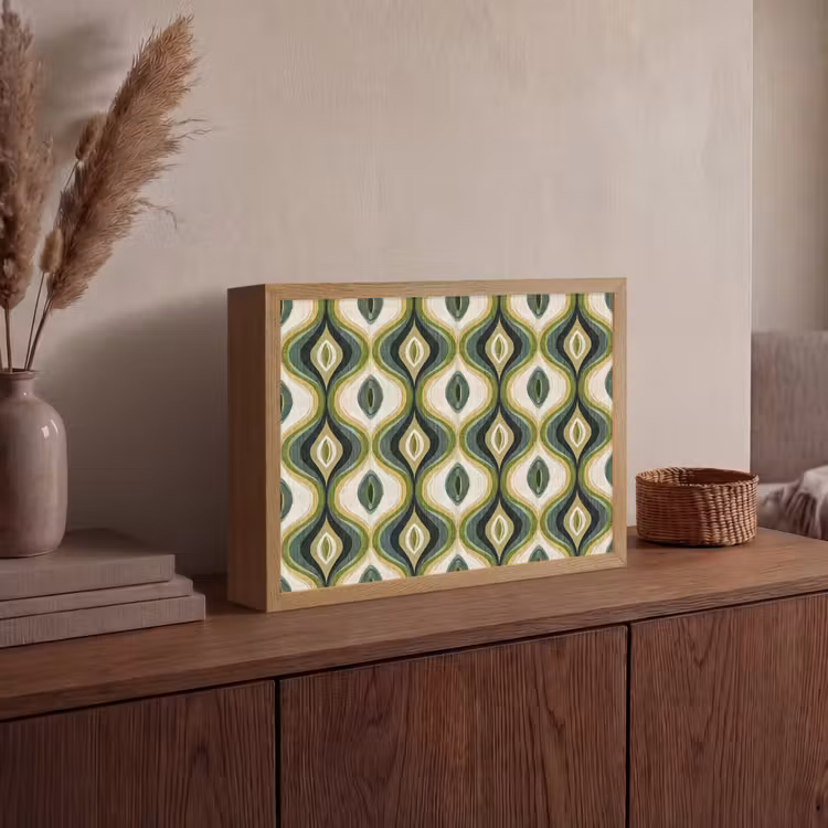 Abstract - Ritmisch - Groen Light Box met batterij (Wandlamp) middel 907 -sfeer2