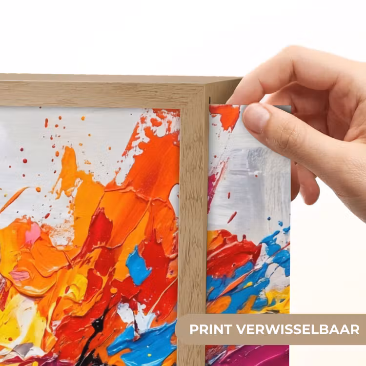 Abstract - Schilderij - Kleurrijk - Dynamisch Light Box met batterij (Wandlamp) middel -USP_websiteprintNL