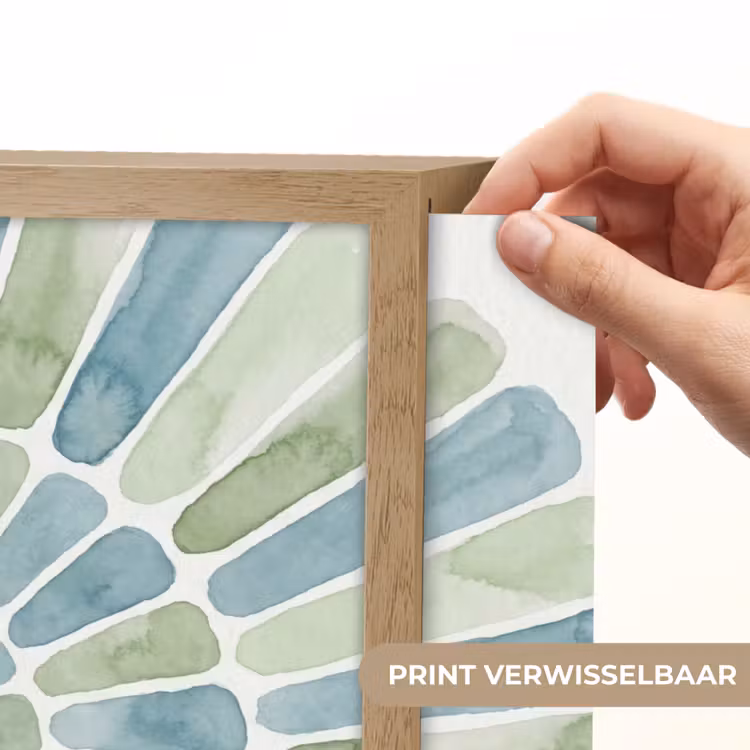 Abstract - Spiraal - Patroon - Modern - Blauw-Groen Light Box met batterij (Wandlamp) middel -USP_websiteprintNL