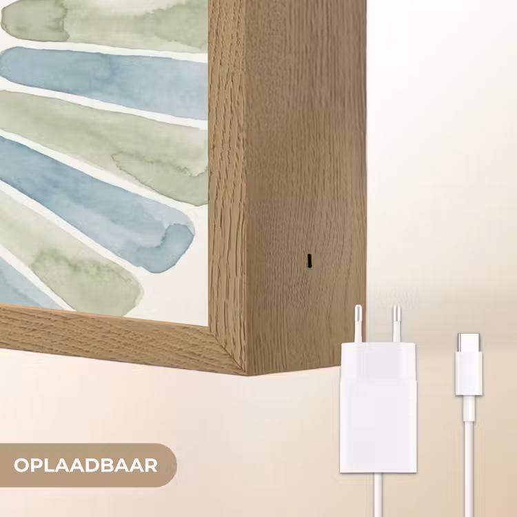 Abstract - Spiraal - Patroon - Modern - Blauw-Groen Light Box met batterij (Wandlamp) middel -USP_websiteoplaadbaarNL