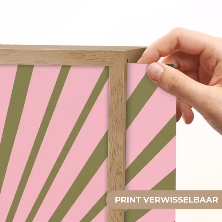 Abstract - Stralen - Grafisch - Roze - Groen Light Box met batterij (Wandlamp) middel -USP_websiteprintNL