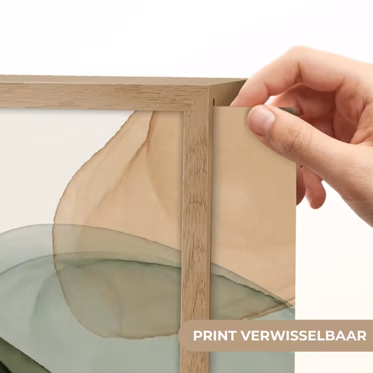 Abstract - Vormen - Modern - Kunst - Groen - Bruin Light Box met batterij (Wandlamp) middel -USP_websiteprintNL