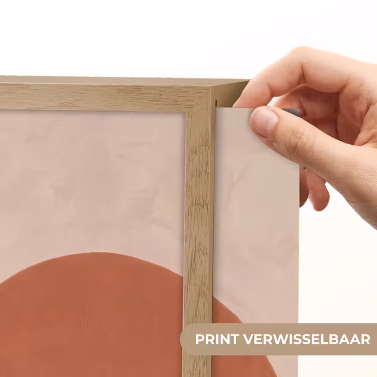 Abstract - Vormen - Organisch - Aardetinten - Modern Light Box met batterij (Wandlamp) middel -USP_websiteprintNL