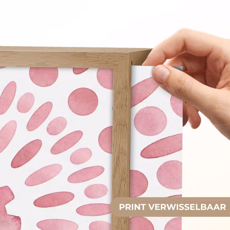 Abstract - Vormen - Patroon - Aquarel - Roze Light Box met batterij (Wandlamp) middel -USP_websiteprintNL
