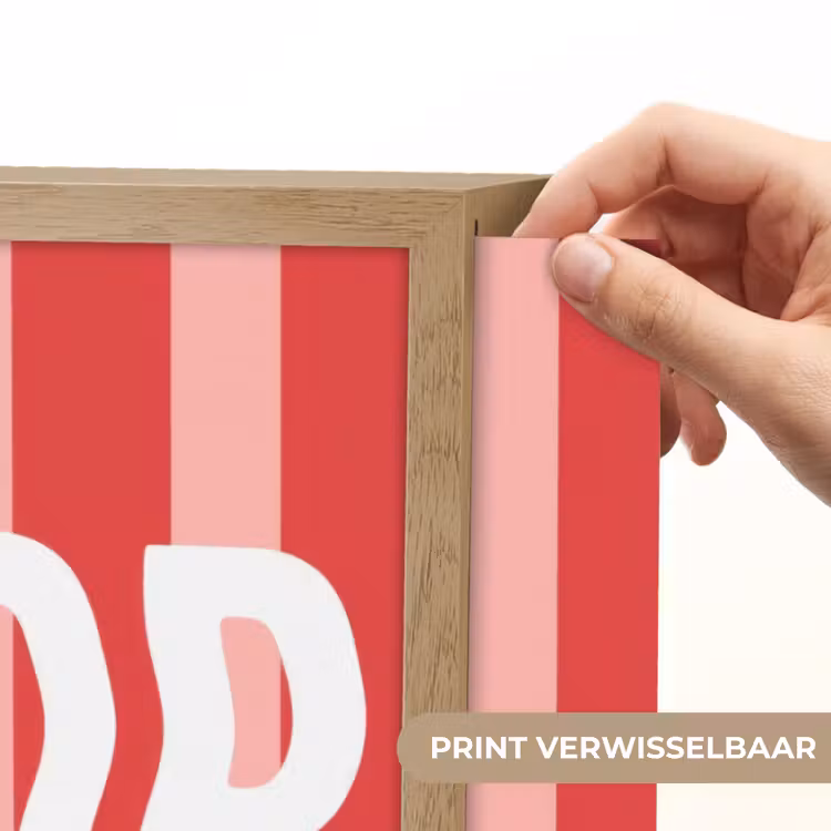 Amor - Strepen - Rood - Roze Light Box met batterij (Wandlamp) middel -USP_websiteprintNL