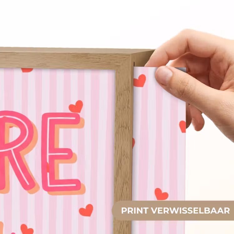 Amore vita sole - Roze - Hartjes Light Box met batterij (Wandlamp) middel -USP_websiteprintNL