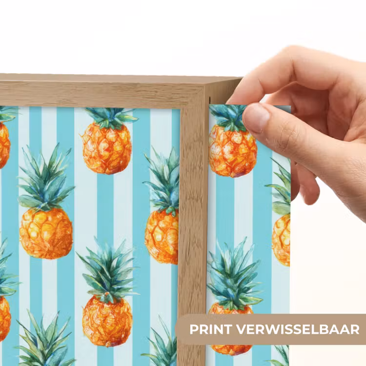 Ananas - Strepen - Groen Light Box met batterij (Wandlamp) middel 907 -USP_websiteprintNL