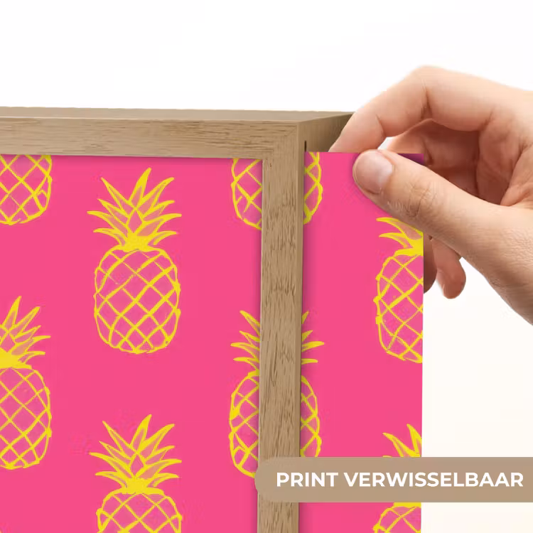Ananas - Trendy - Roze Light Box met batterij (Wandlamp) middel 907 -USP_websiteprintNL