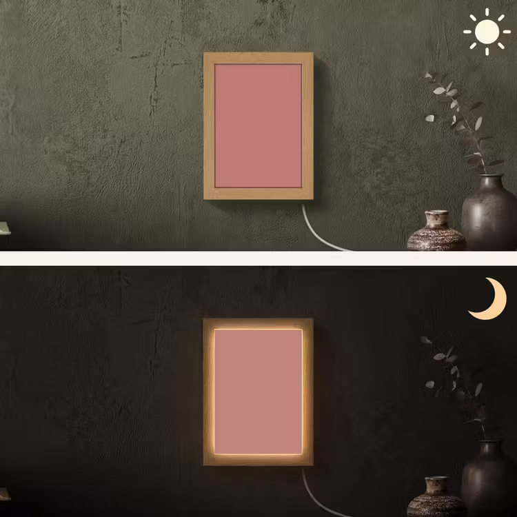 Ancient - Rose - Roze Light Box met kabel (Wandlamp) klein 929 -sfeer3