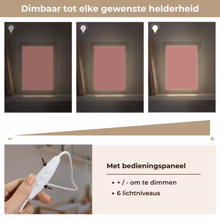Ancient - Rose - Roze Light Box met kabel (Wandlamp) klein 929 -USP_dimbaarNL
