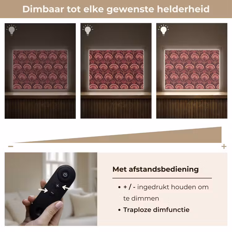 Antiek - Bloemen - Kleurrijk Light Box met batterij (Wandlamp) middel 907 -USP_dimbaarNL