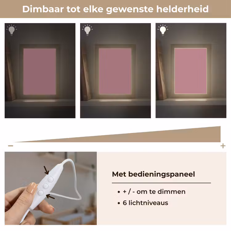 Antique - Mauve - Roze Light Box met kabel (Wandlamp) klein 929 -USP_dimbaarNL