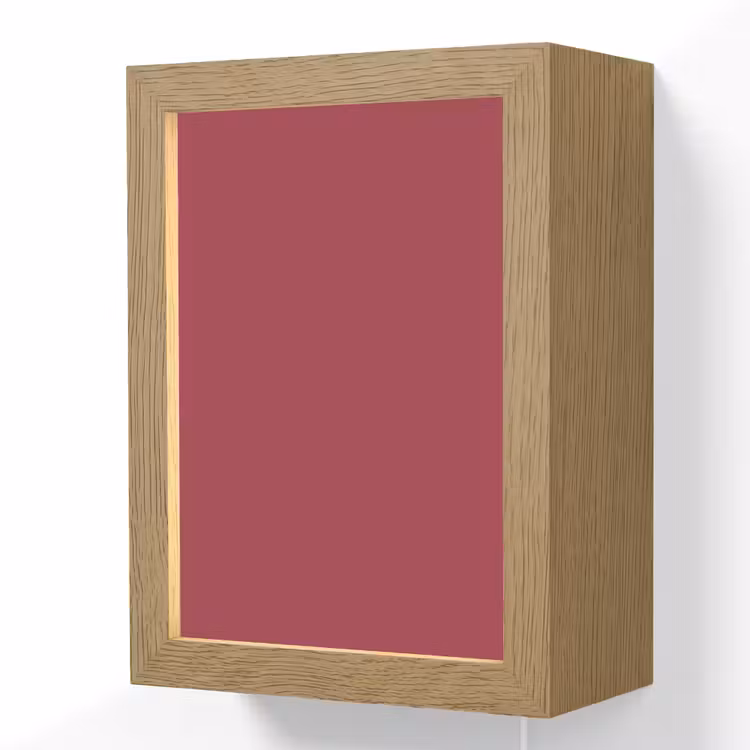 Antique - Ruby - Rood Light Box met kabel (Wandlamp) klein 929 -3d