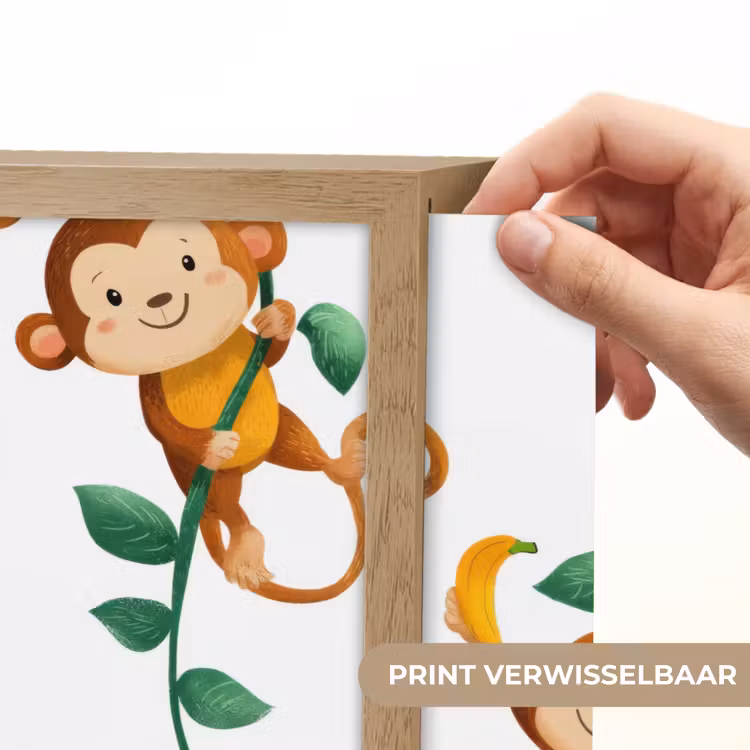 Apen - Lianen - Kleurrijk Light Box met batterij (Wandlamp) middel 907 -USP_websiteprintNL