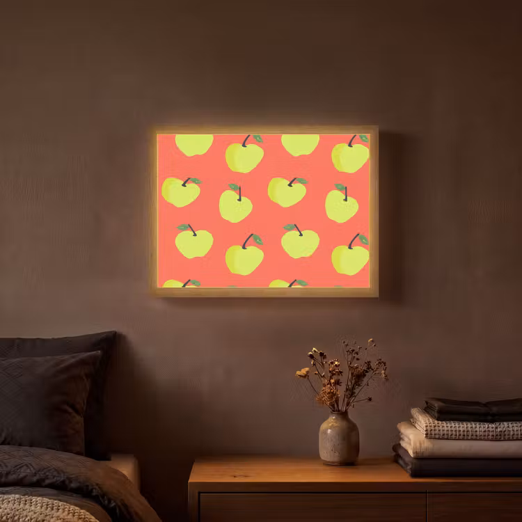 Appels - Modern - Groen Light Box met batterij (Wandlamp) middel 907 -sfeer4