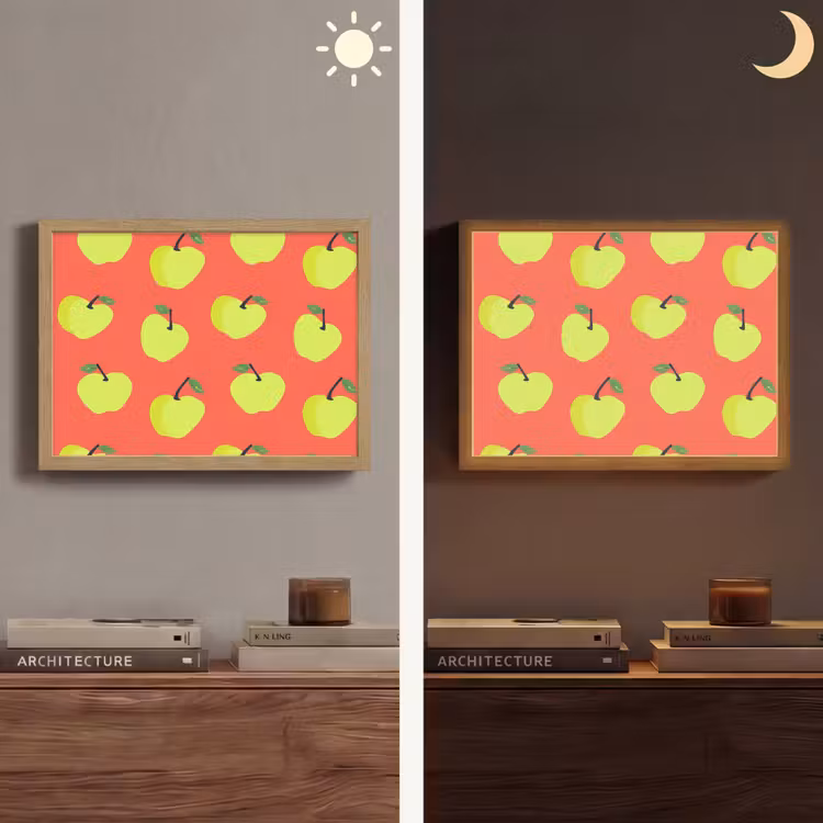 Appels - Modern - Groen Light Box met batterij (Wandlamp) middel 907 -sfeer3