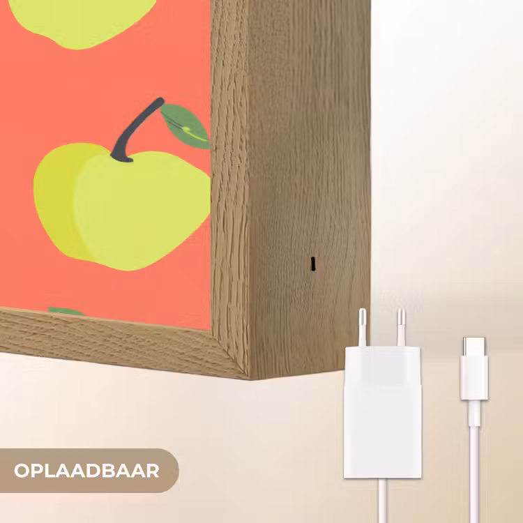 Appels - Modern - Groen Light Box met batterij (Wandlamp) middel 907 -USP_websiteoplaadbaarNL