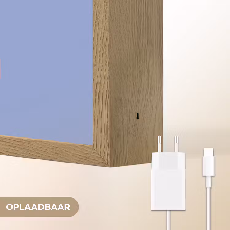 Art - Roze - Blauw Light Box met batterij (Wandlamp) middel -USP_websiteoplaadbaarNL