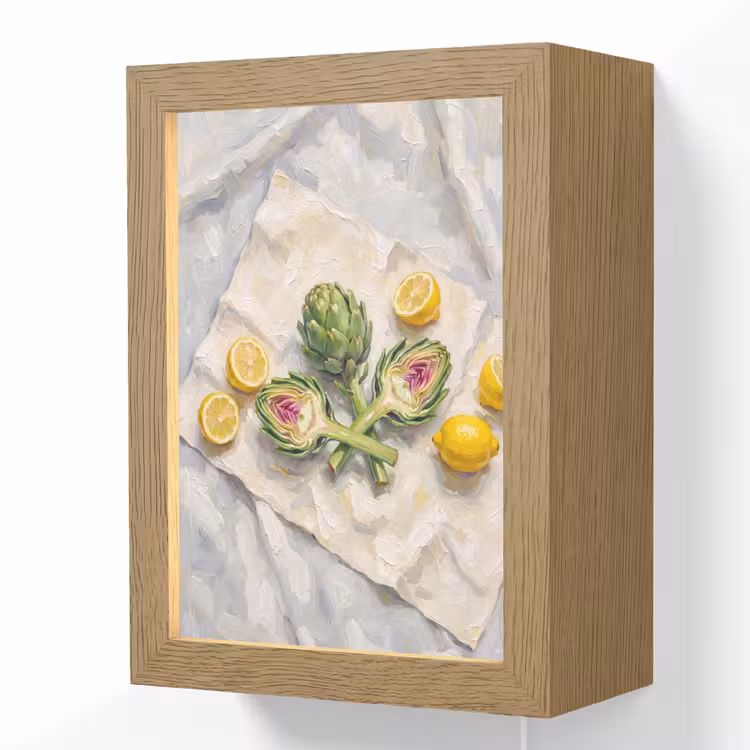 Lightbox - Wandlamp - Artisjok - Citroen - Eten - Artisjok - Citroen - Eten Light Box met kabel (Wandlamp) klein