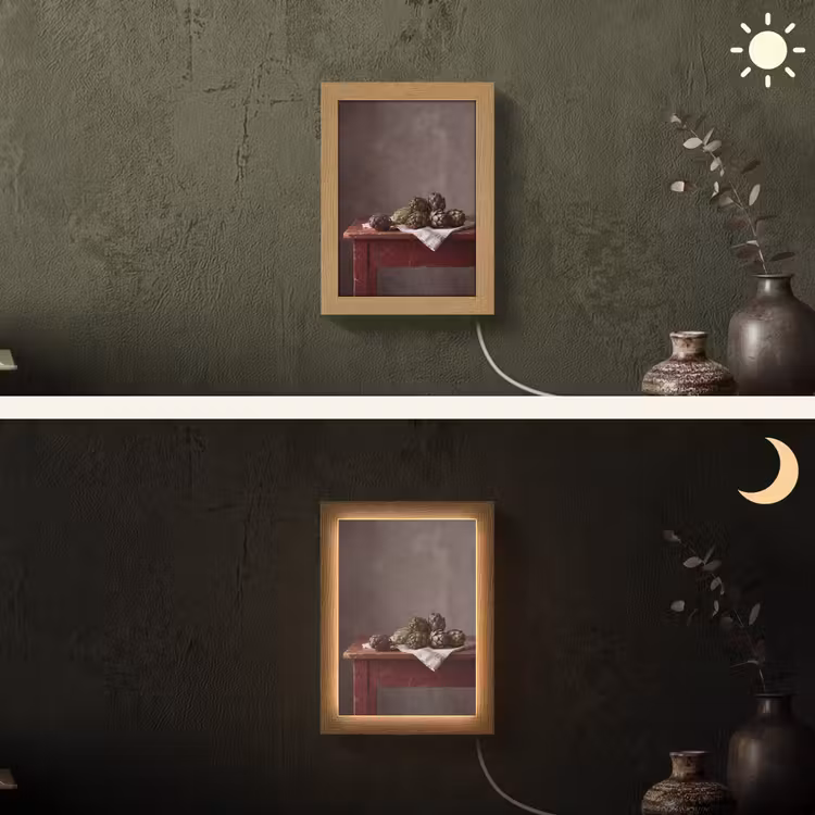 Lightbox - Wandlamp - Artisjok - Eten - Rustiek - Artisjok - Eten - Rustiek Light Box met kabel (Wandlamp) klein