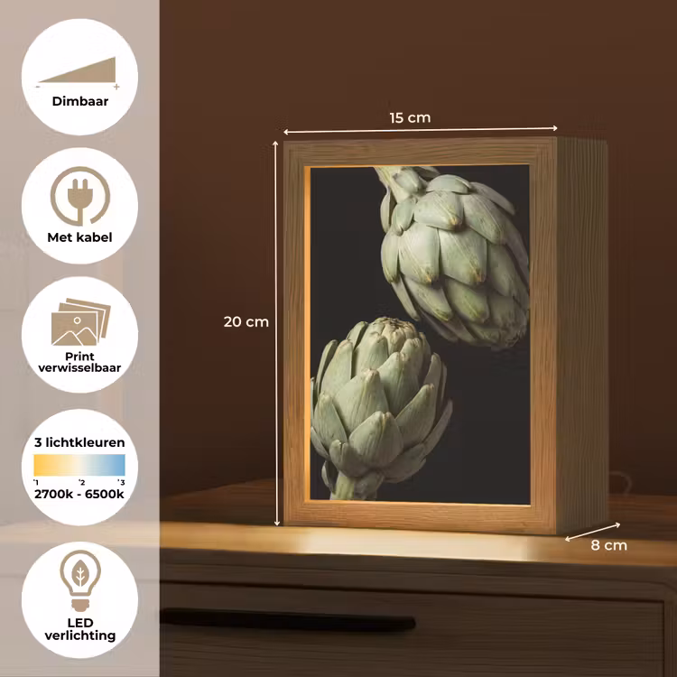 Lightbox - Wandlamp - Artisjok - Groen - Eten - Artisjok - Groen - Eten Light Box met kabel (Wandlamp) klein