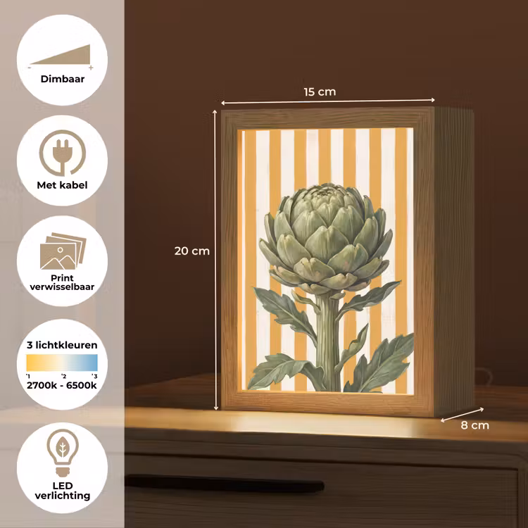 Lightbox - Wandlamp - Artisjok - Modern - Groente - Artisjok - Modern - Groente Light Box met kabel (Wandlamp) klein