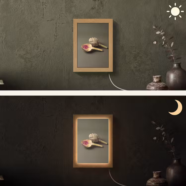 Lightbox - Wandlamp - Artisjok - Paars - Voedsel - Artisjok - Paars - Voedsel Light Box met kabel (Wandlamp) klein