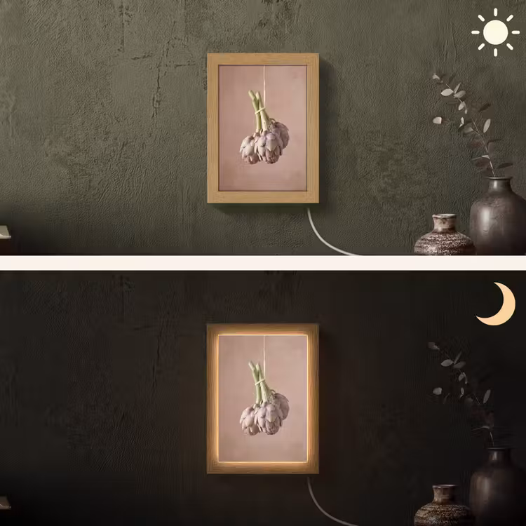 Lightbox - Wandlamp - Artisjokken - Hangend - Groenten - Artisjokken - Hangend - Groenten Light Box met kabel (Wandlamp) klein