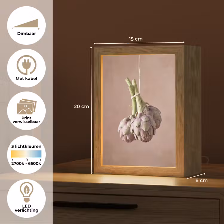 Lightbox - Wandlamp - Artisjokken - Hangend - Groenten - Artisjokken - Hangend - Groenten Light Box met kabel (Wandlamp) klein