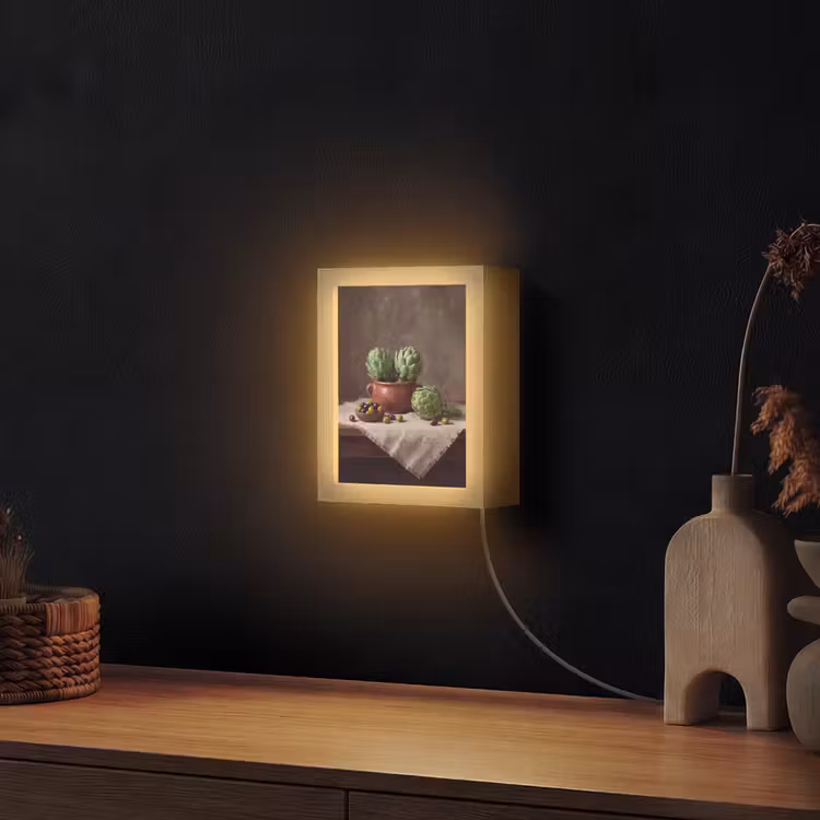 Lightbox - Wandlamp - Artisjokken - Olijven - Eten - Artisjokken - Olijven - Eten Light Box met kabel (Wandlamp) klein