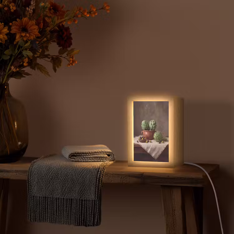 Lightbox - Wandlamp - Artisjokken - Olijven - Eten - Artisjokken - Olijven - Eten Light Box met kabel (Wandlamp) klein