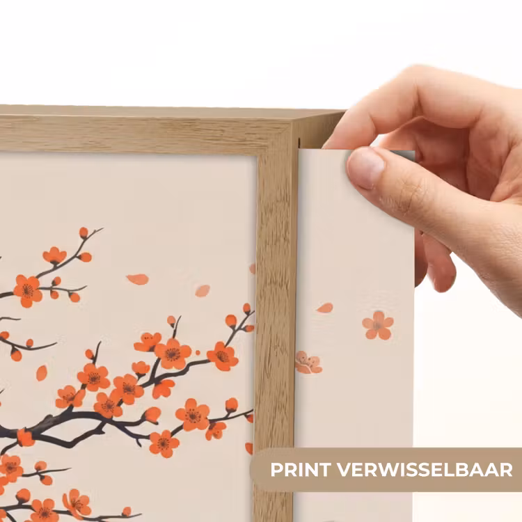 Aziatisch - Bloesem - Rood Light Box met batterij (Wandlamp) middel -USP_websiteprintNL