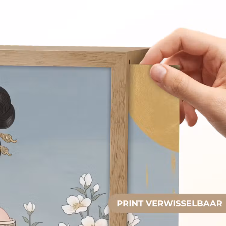 Aziatisch - Vrouw - Kimono Light Box met batterij (Wandlamp) middel -USP_websiteprintNL